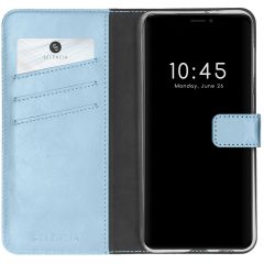 Selencia Étui de téléphone en cuir véritable iPhone 13 Mini - Bleu clair