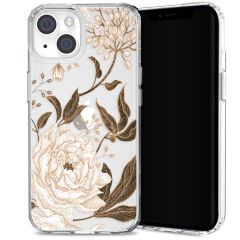 Selencia Coque très protectrice Fashion iPhone 14 Plus - Golden Flowers