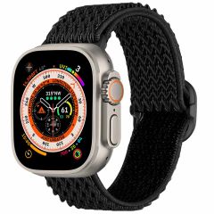 iMoshion Bande élastique en nylon Apple Watch Series 1-8 / SE / Ultra - 42/44/45/49 mm - Noir