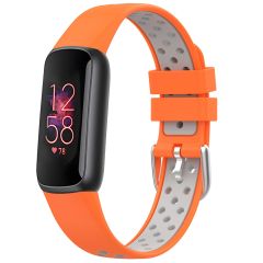 iMoshion Bracelet sportif en silicone Fitbit Luxe - Orange/Gris