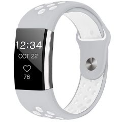 iMoshion Bracelet sportif en silicone Fitbit Charge 2 - Gris / Blanc
