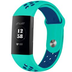 iMoshion Bracelet sportif en silicone Fitbit Charge 3  /  4 - Turquoise  /  Bleu