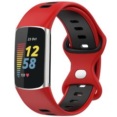 iMoshion Bracelet sportif en silicone Fitbit Charge 5 - Rouge / Noir