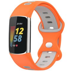 iMoshion Bracelet sportif en silicone Fitbit Charge 5 - Orange / Gris