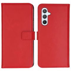 Selencia Étui de téléphone portefeuille en cuir véritable Samsung Galaxy A54 (5G) - Rouge