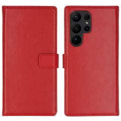 Selencia Étui de téléphone portefeuille en cuir véritable Samsung Galaxy S23 Ultra - Rouge