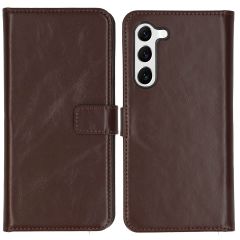 Selencia Étui de téléphone portefeuille en cuir véritable Samsung Galaxy S23 - Brun