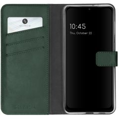 Selencia Étui de téléphone portefeuille en cuir véritable Galaxy A22 (5G) - Vert