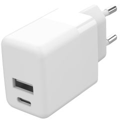 Accezz Wall Charger - Chargeur - Connexion USB-C et USB - Power Delivery - 20 Watt - Blanc