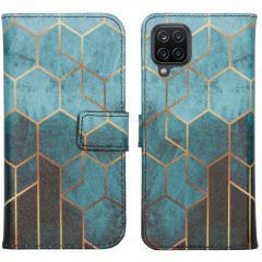 iMoshion Coque silicone design Samsung Galaxy A12 - Green Honeycomb