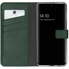Selencia Étui de téléphone portefeuille en cuir véritable Galaxy S21 FE - Vert