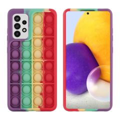 iMoshion ﻿Pop It Fidget Toy - Coque Pop It Galaxy A72 - Rainbow