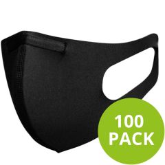 Blackspade 100 pack - Masque lavable unisexe adulte - Coton réutilisable et extensible - Noir