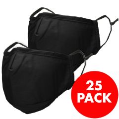 iMoshion 25 pack - Réutilisable, masque lavable avec 3 couches de coton - Noir