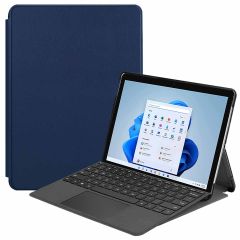 iMoshion Étui de tablette portefeuille Trifold Microsoft Surface Pro 8 - Bleu foncé