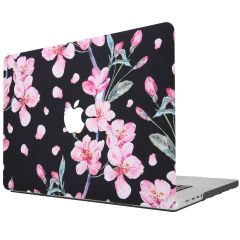 iMoshion Coque Design Laptop MacBook Pro 16 pouces (2021) - Blossom Watercolor Black