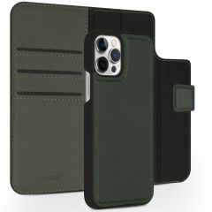 Accezz Étui de téléphone portefeuille en cuir de qualité supérieure 2 en 1 iPhone 12 (Pro) - Vert