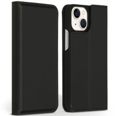 Accezz Étui de téléphone Slim Folio en cuir de qualité supérieure iPhone 13 Mini - Noir