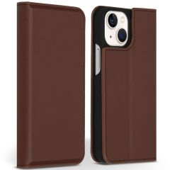 Accezz Étui de téléphone Slim Folio en cuir de qualité supérieure iPhone 13 Mini - Brun