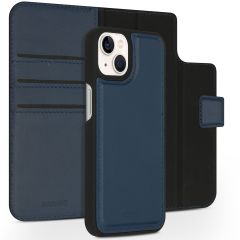 Accezz Étui de téléphone portefeuille en cuir de qualité supérieure 2 en 1 iPhone 13 - Bleu foncé