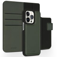 Accezz Étui de téléphone portefeuille en cuir de qualité supérieure 2 en 1 iPhone 13 Pro - Vert