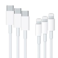 Apple 3 x Câble Lightning Original vers câble USB-C - 1 mètre - Blanc