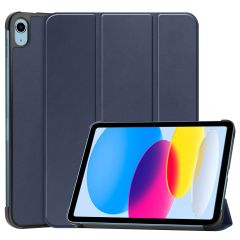 iMoshion Étui de tablette portefeuille Trifold iPad 10.9 (2022) - Bleu foncé