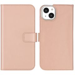 Selencia Étui de téléphone portefeuille en cuir véritable iPhone 14 Max - Dusty Pink