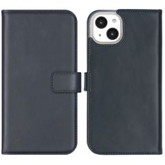 Selencia Étui de téléphone portefeuille en cuir véritable iPhone 14 Max - Bleu