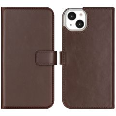 Selencia Étui de téléphone portefeuille en cuir véritable iPhone 14 Max - Brun