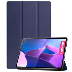 iMoshion Étui de tablette portefeuille Trifold Lenovo Tab P12 Pro - Bleu foncé 