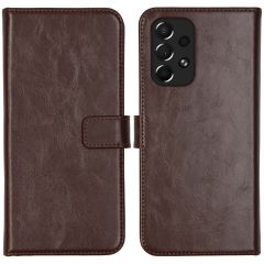 Selencia Étui de téléphone portefeuille en cuir véritable Samsung Galaxy A73 - Brun