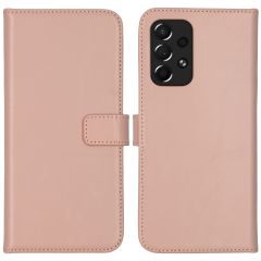 Selencia Étui de téléphone portefeuille en cuir véritable Samsung Galaxy A73 - Dusty Pink