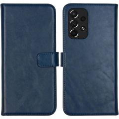 Selencia Étui de téléphone portefeuille en cuir véritable Samsung Galaxy A73 - Bleu