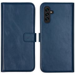 Selencia Étui de téléphone portefeuille en cuir véritable Samsung Galaxy A13 (5G) / A04s - Bleu