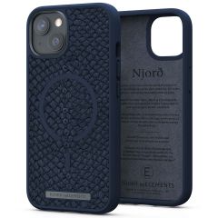 Njorð Collections Coque Salmon Leather MagSafe iPhone 13 - Petrol