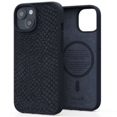 Njorð Collections Coque Salmon Leather MagSafe iPhone 15 - Black