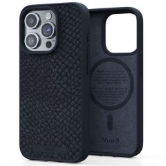 Njorð Collections Coque Salmon Leather MagSafe iPhone 15 Pro - Black