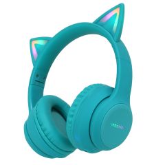 iMoshion Casque pour enfants Bluetooth LED oreilles de chat - Bleu clair