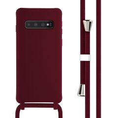 iMoshion ﻿Coque en silicone avec cordon Samsung Galaxy S10 - Rouge foncé