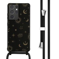 iMoshion Coque design en silicone avec cordon Samsung Galaxy S21 Ultra - Sky Black