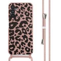 iMoshion Coque design en silicone avec cordon Samsung Galaxy A14 (5G/4G) - Animal Pink