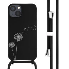 Coque Cordon iPhone 13 Semi-rigide avec Intérieur Soft Touch, Collier Tour  du Cou - Noir