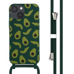 iMoshion Coque design en silicone avec cordon iPhone 13 Mini - Avocado Green