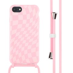 iMoshion Coque design en silicone avec cordon iPhone SE (2022 / 2020) / 8 / 7 - Retro Pink
