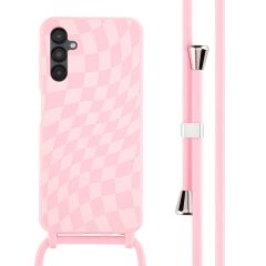 iMoshion Coque design en silicone avec cordon Samsung Galaxy A14 (5G/4G) - Retro Pink