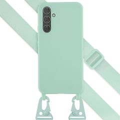 Selencia Coque silicone avec cordon amovible Samsung Galaxy A54 (5G) - Turquoise