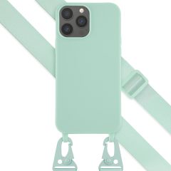 Selencia Coque silicone avec cordon amovible iPhone 13 Pro Max - Turquoise