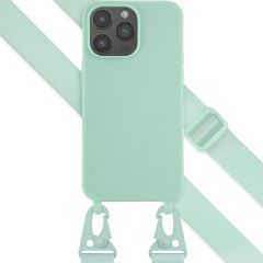 Selencia Coque silicone avec cordon amovible iPhone 14 Pro Max - Turquoise