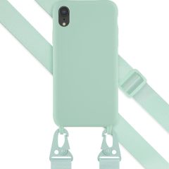Selencia Coque silicone avec cordon amovible iPhone Xr - Turquoise